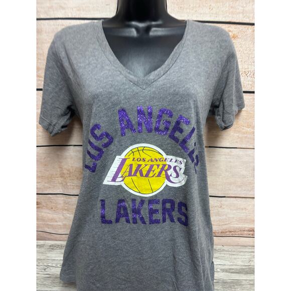 LA Lakers Hardwood Classics T-Shirt - Women's XL Gray - Picture 9 of 10